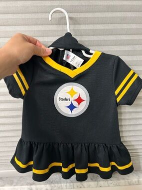 NFL Black and Yellow Steelers Toddler Ruffle Jersey Dress